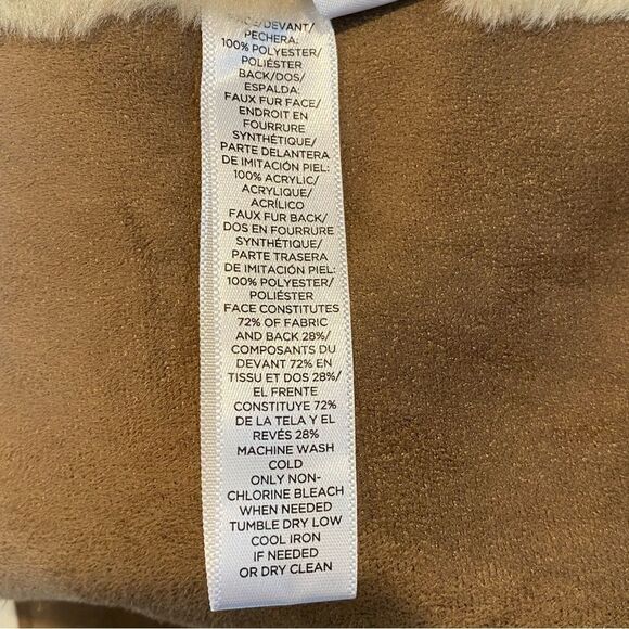 LOFT Faux Fur Cream Front Zip Long Sleeve Jacket Women's S - Picture 8 of 8